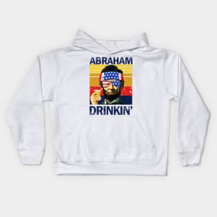 4th Of July Drinking Party Abe Lincoln Retro Kids Hoodie